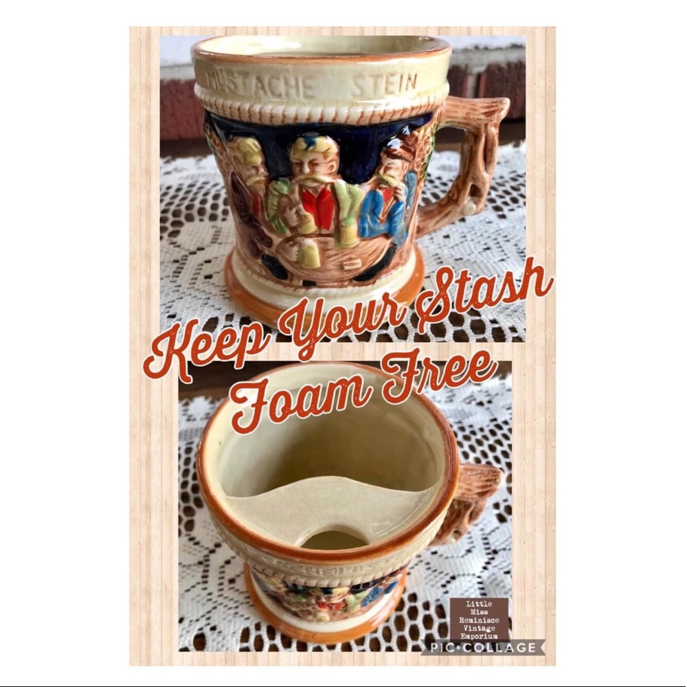 Vintage Beer Stein for the Moustached Man!